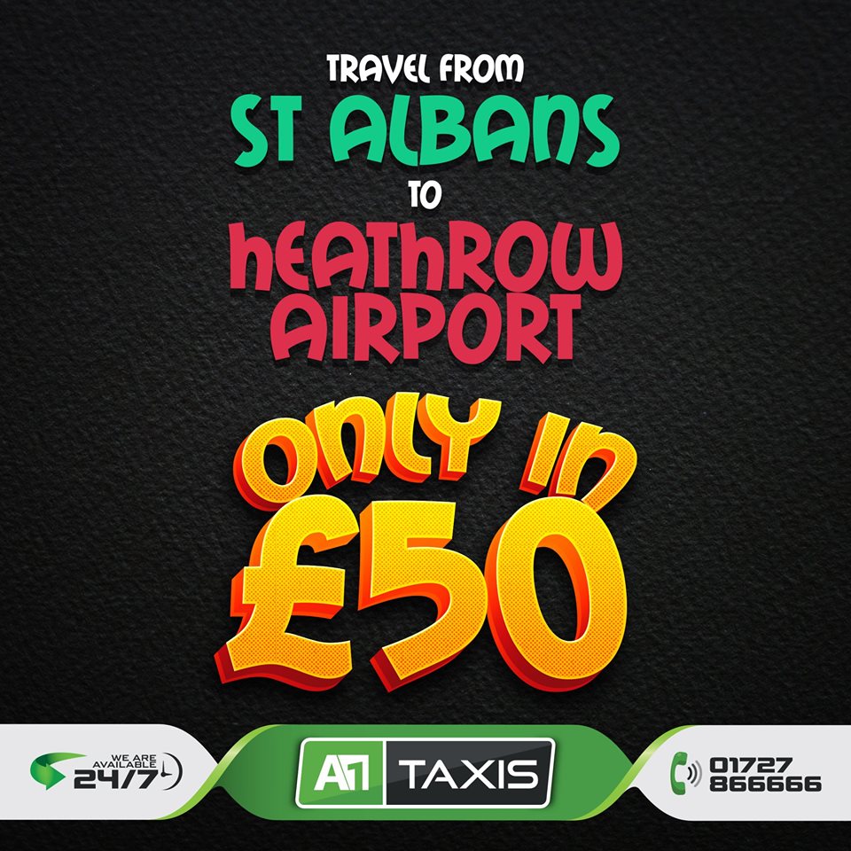 Taxi St Albans to Heathrow Airport-