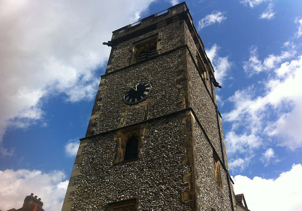 The clock tower has a great sense of history